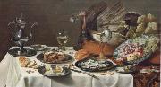 Pieter Claesz Style life with turkey oil painting reproduction